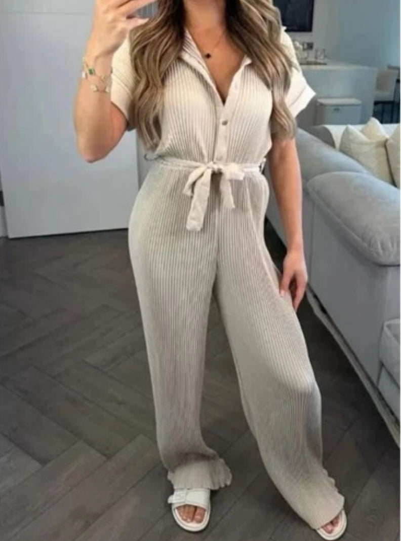 Womens Pleated Jumpsuit