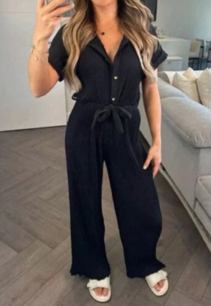 Womens Pleated Jumpsuit