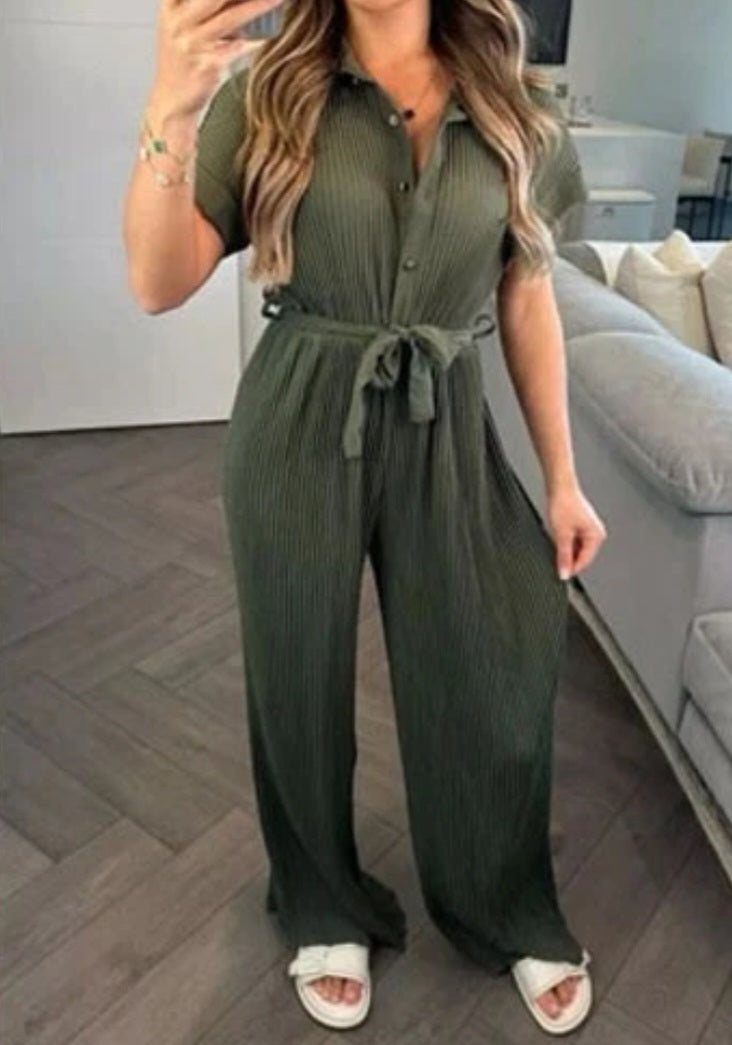 Womens Pleated Jumpsuit