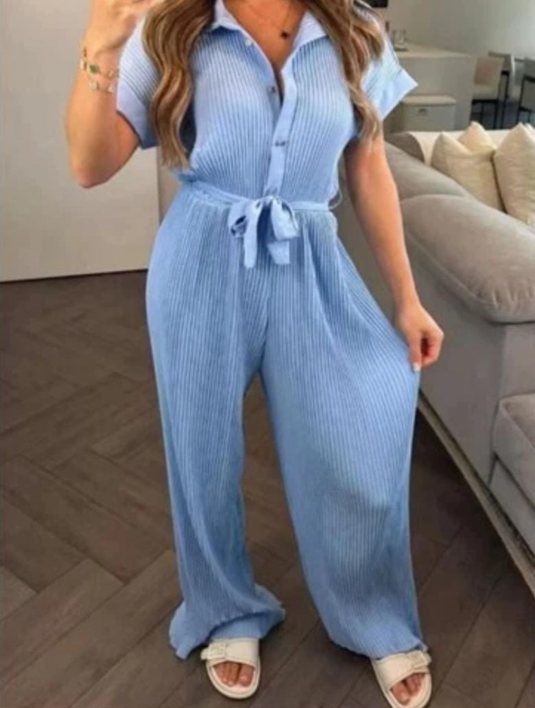 Womens Pleated Jumpsuit