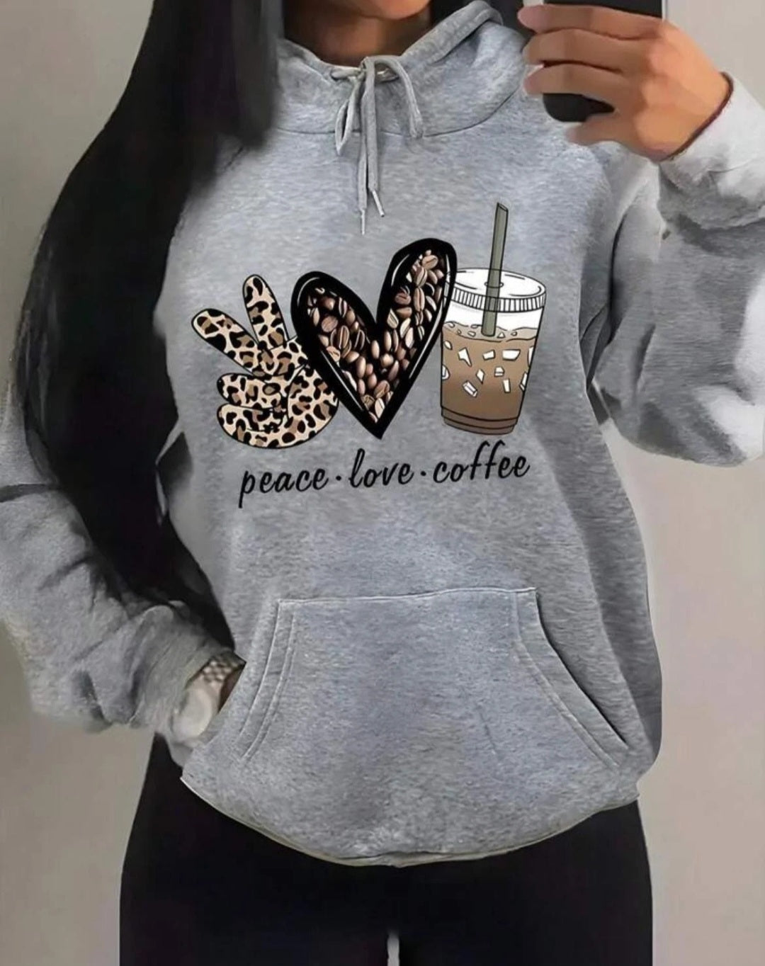 Women Peace Love Coffee Hoodie