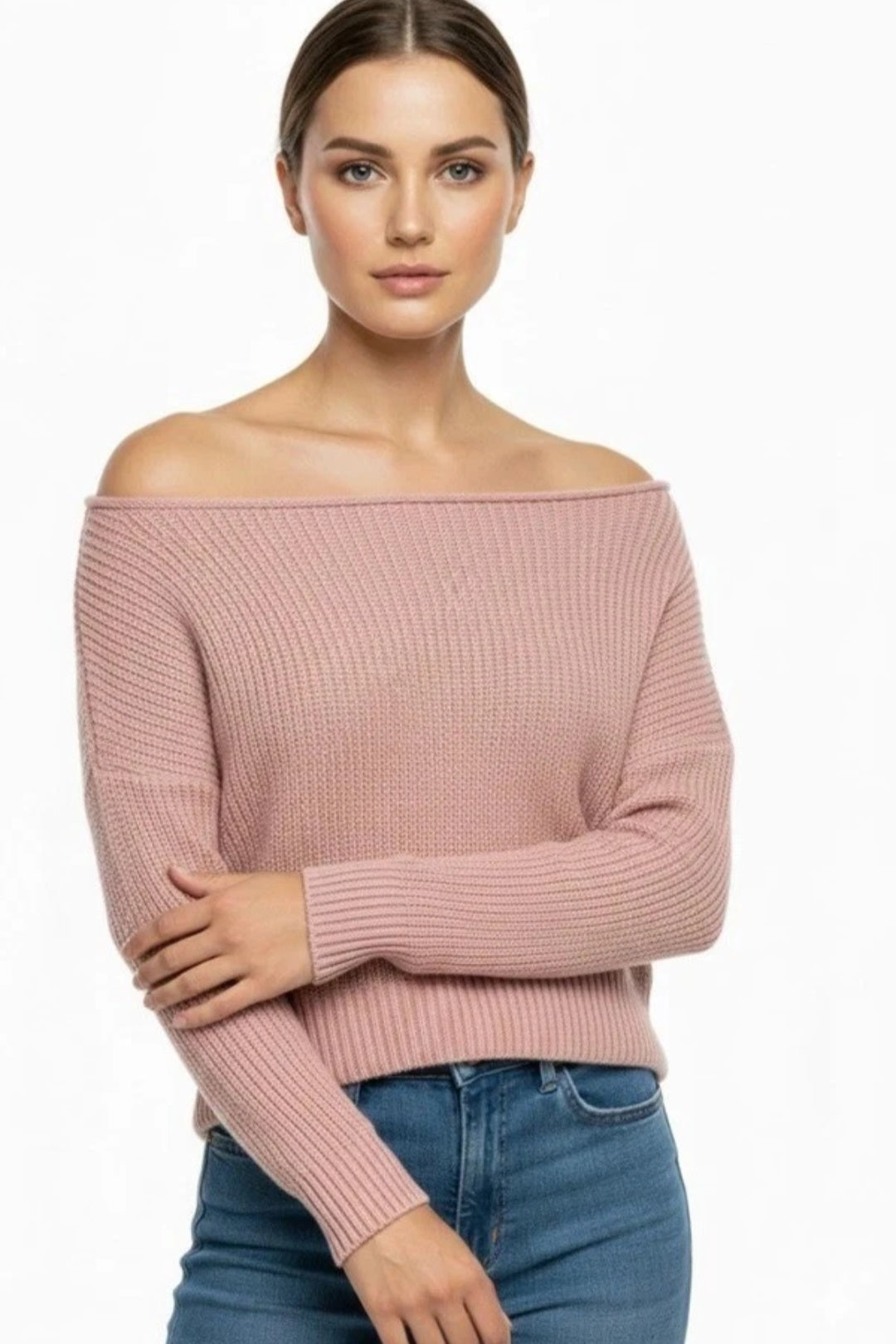 Womens Off Shoulder Knitted Jumper
