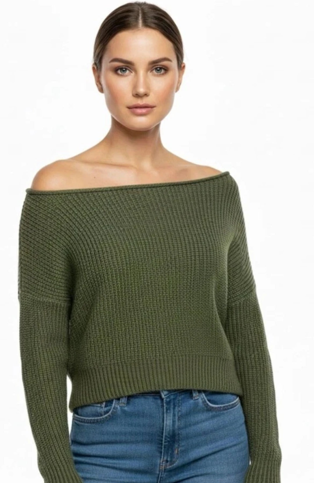 Womens Off Shoulder Knitted Jumper