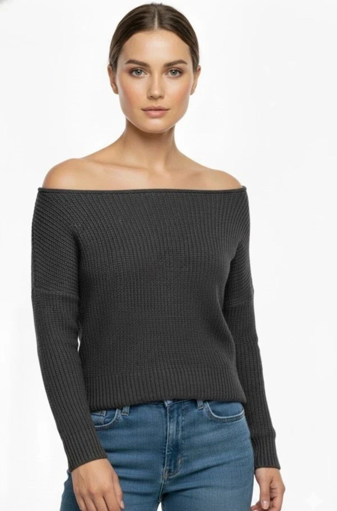 Womens Off Shoulder Knitted Jumper