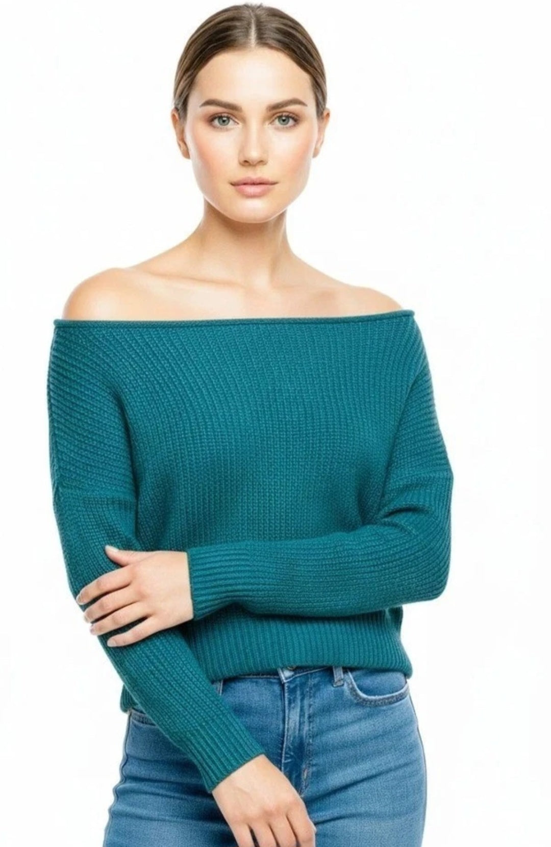 Womens Off Shoulder Knitted Jumper