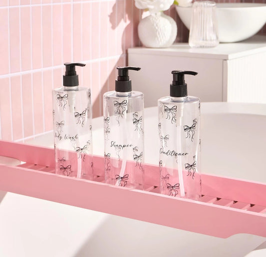 3 Pack Bows Pump Dispenser Bottles