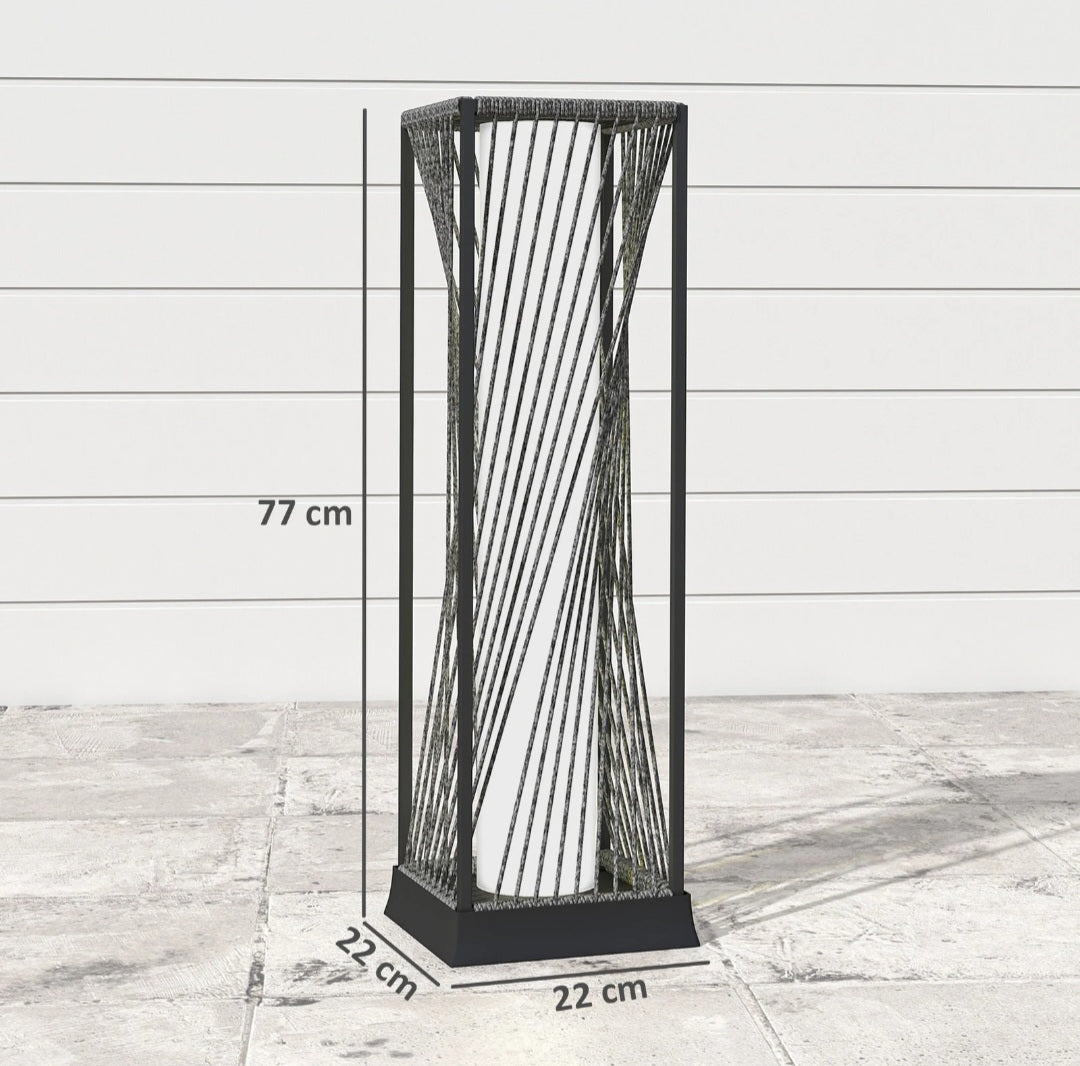 Rattan Solar Garden Light Floor Lamp