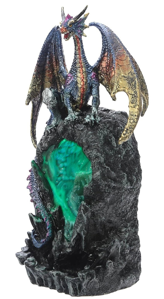 LED Ice Dragon Backflow Incense Burner Holder + 6 FREE Cones Aromatherapy Decor
