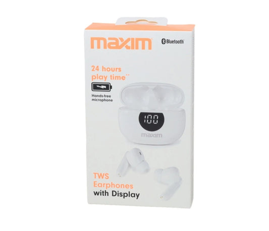 Wireless Earbuds Earphone Bluetooth 5.4 LED Display Maxim TWS 24H Playtime White