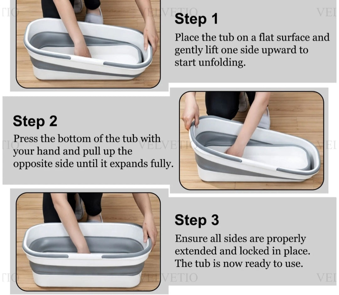 Flat Squeeze Mop 360° and Folding Bucket