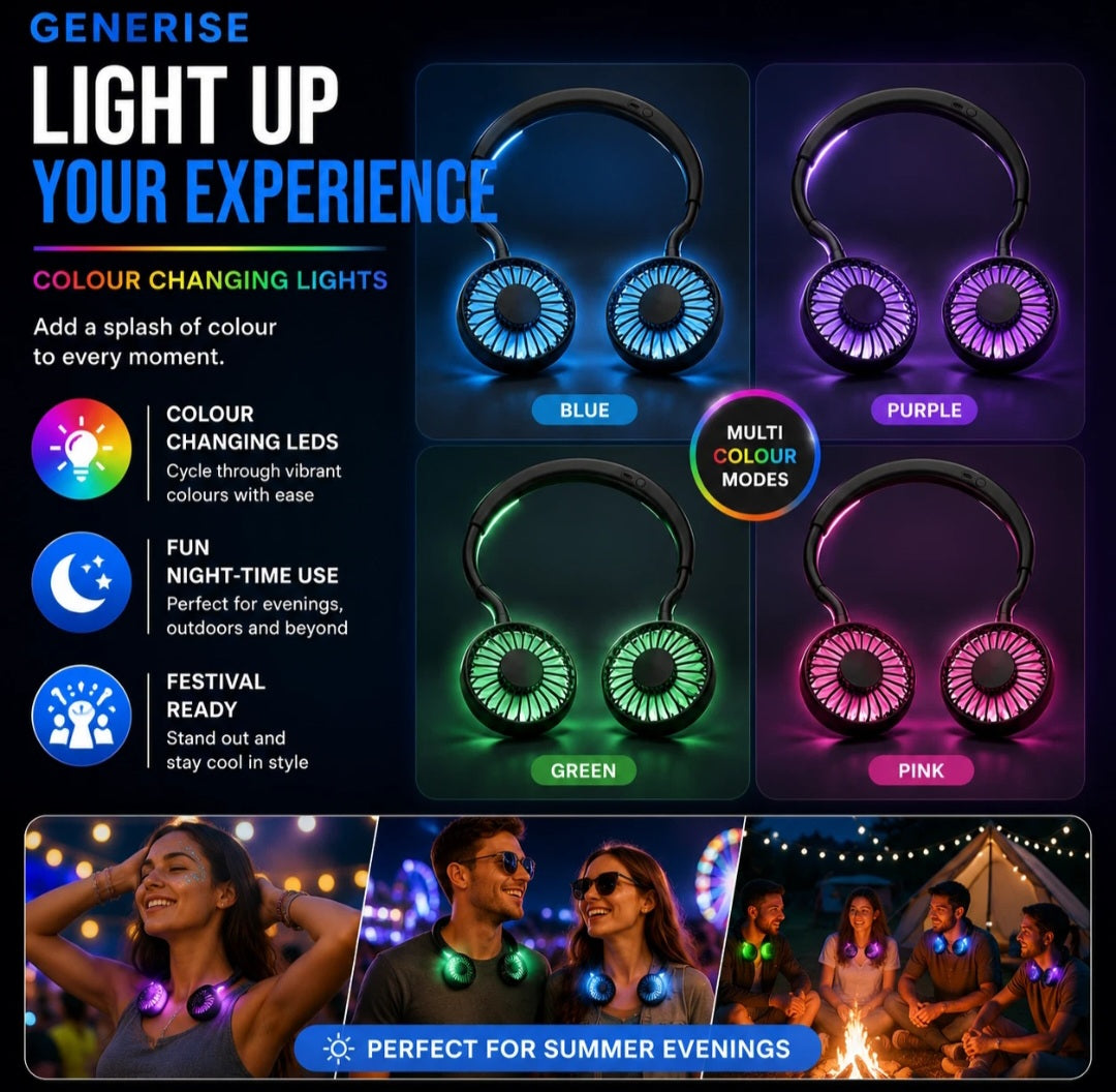 Light Up Neck Fans