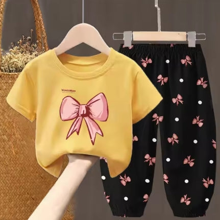 Girls Bow Design 2 Piece Outfit