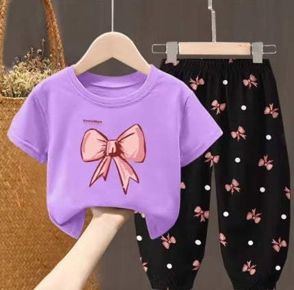 Girls Bow Design 2 Piece Outfit