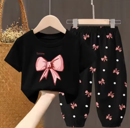 Girls Bow Design 2 Piece Outfit