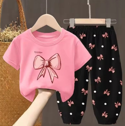 Girls Bow Design 2 Piece Outfit