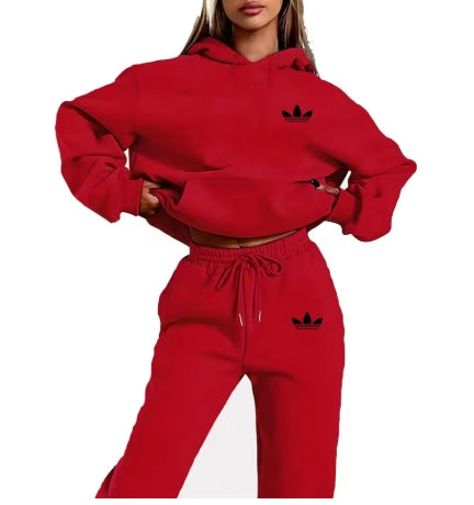 Logo Printed Womens 2pc Hoodie & Pants Set