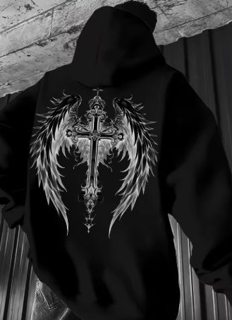Unisex Winged Style Hooded Sweatshirt