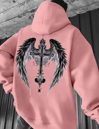 Unisex Winged Style Hooded Sweatshirt