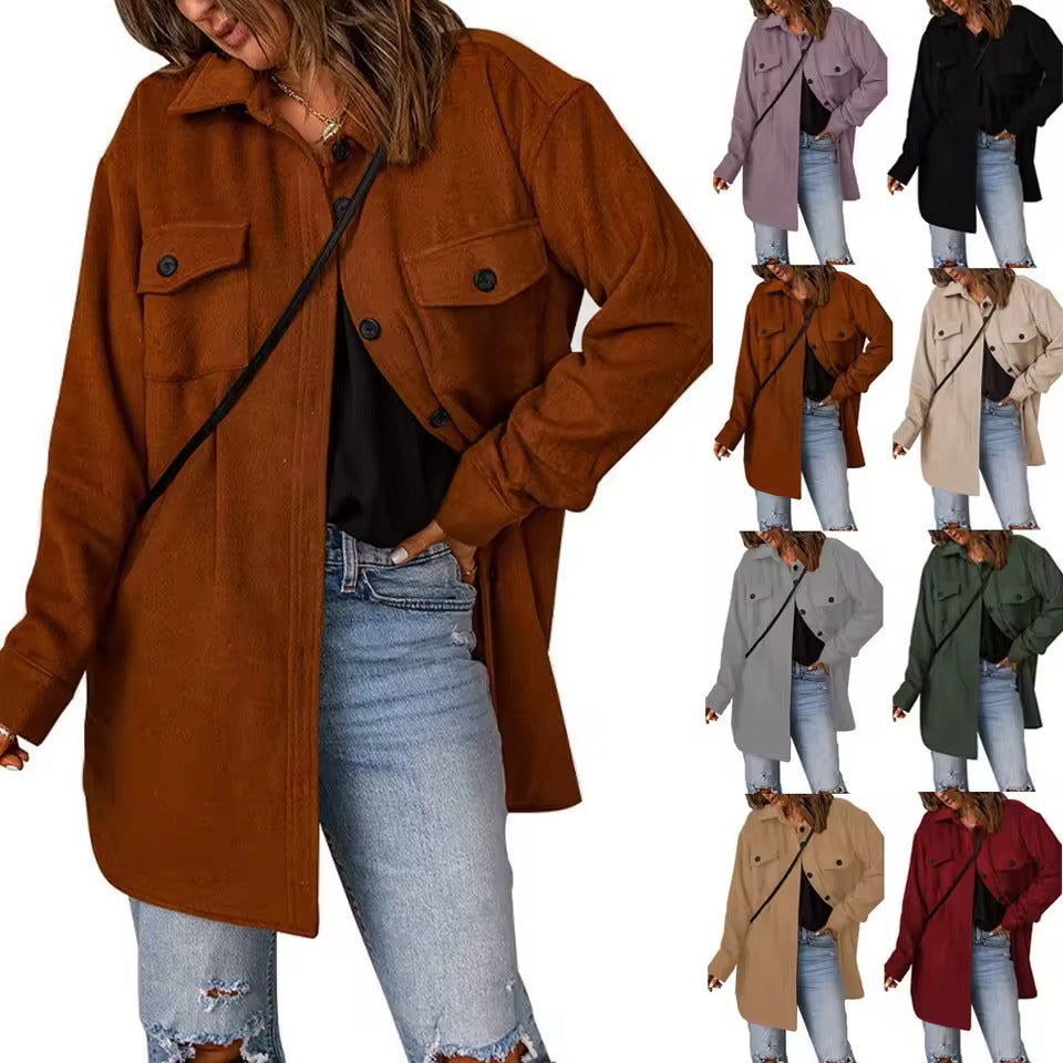 Turn Down Collar Womans Jacket
