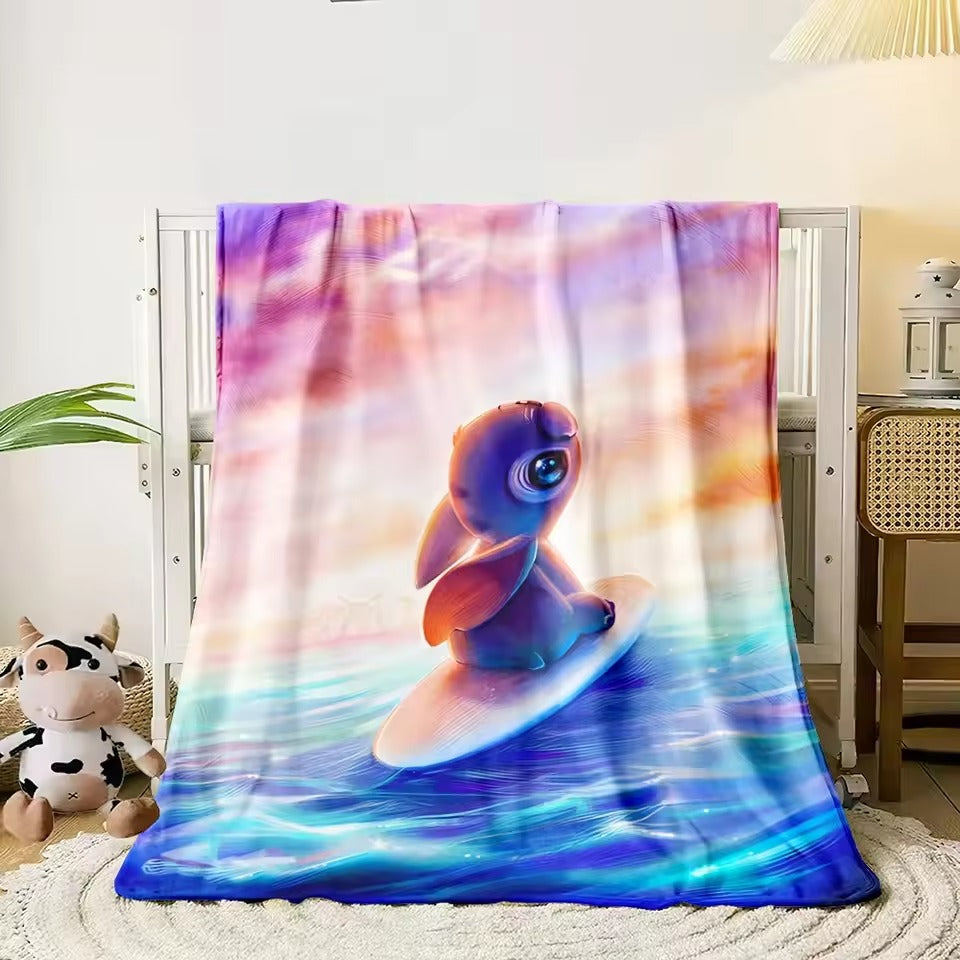 Disney Stitch HD Printed Flannel Fluffy Fleece Throws