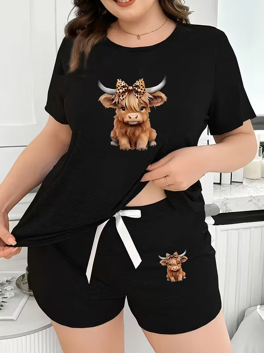 Plus Size Women's Stylish and Cute Pajama Set