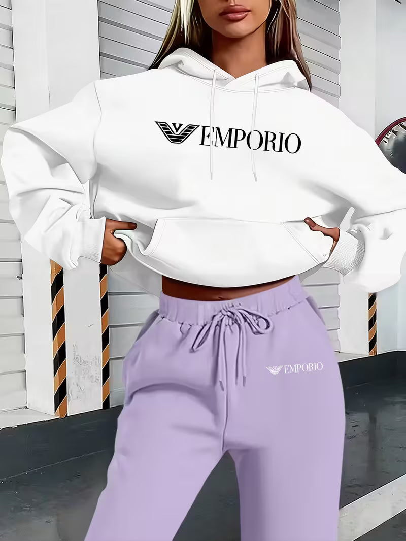 Women'S Plus Size Hooded Sweatshirt Set