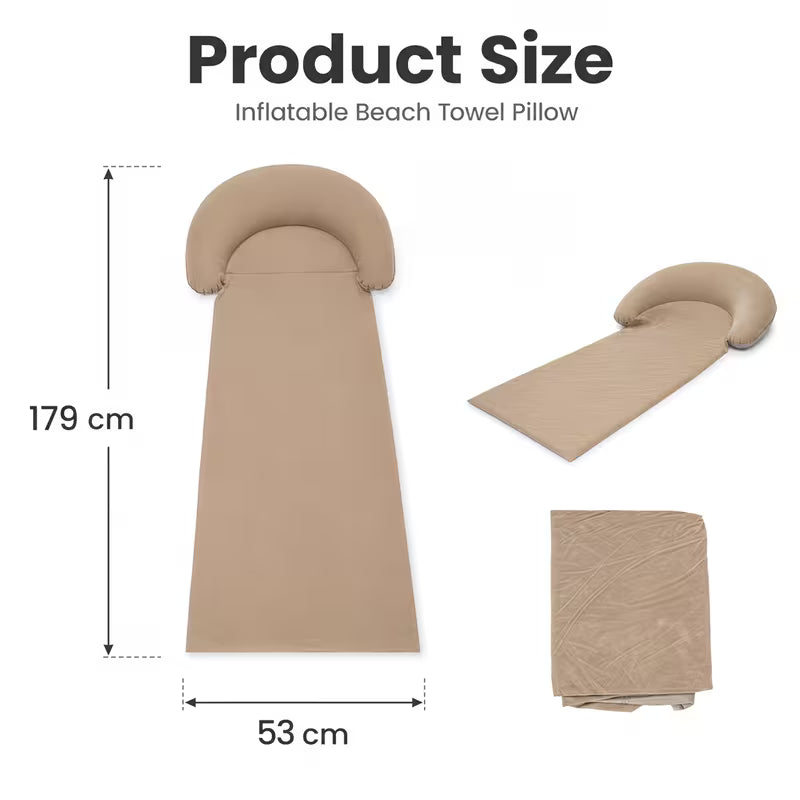 Inflatable Beach Mat Lounge Chair with Pillow