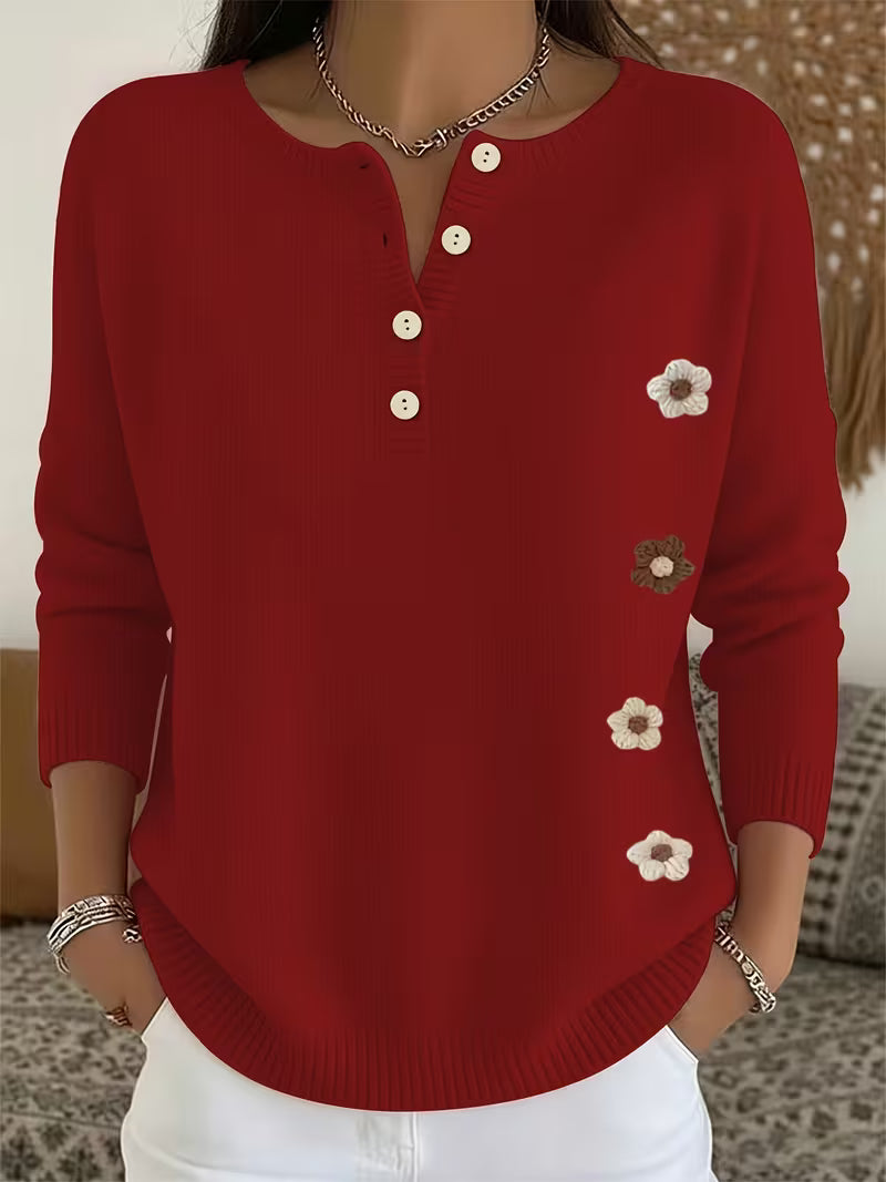 Women'S Fashion Semi-Open Neck Sweater