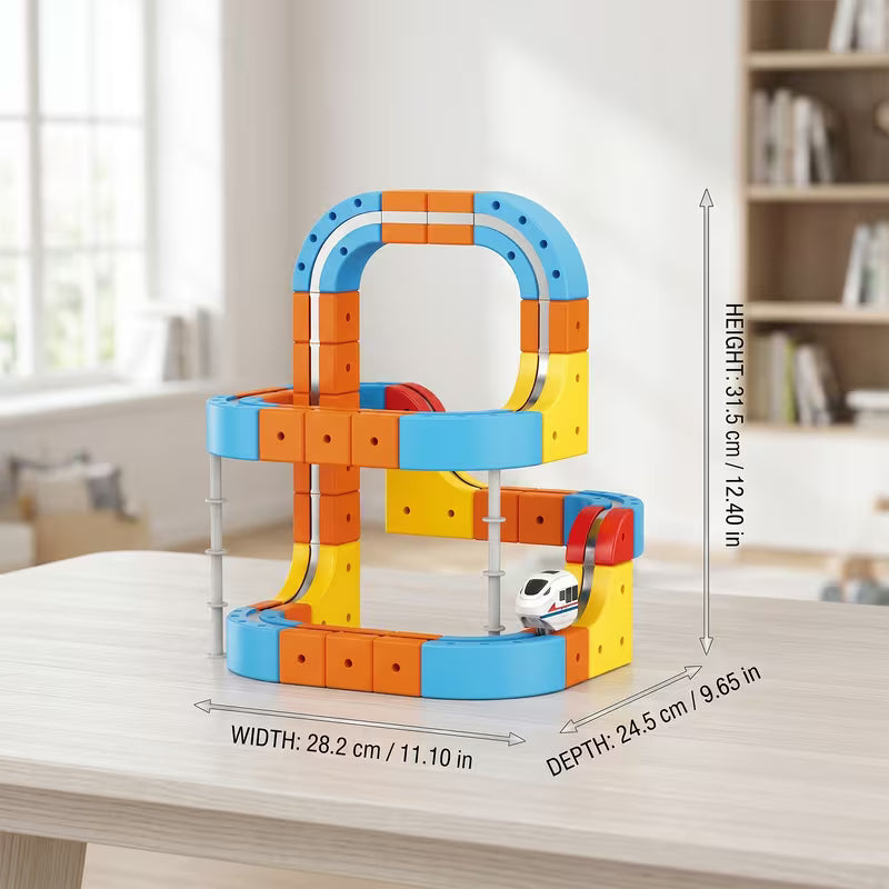 80-Piece Electric Train Set for Kids