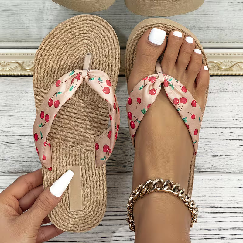 Ladies Cherry Flat Flip-Flops