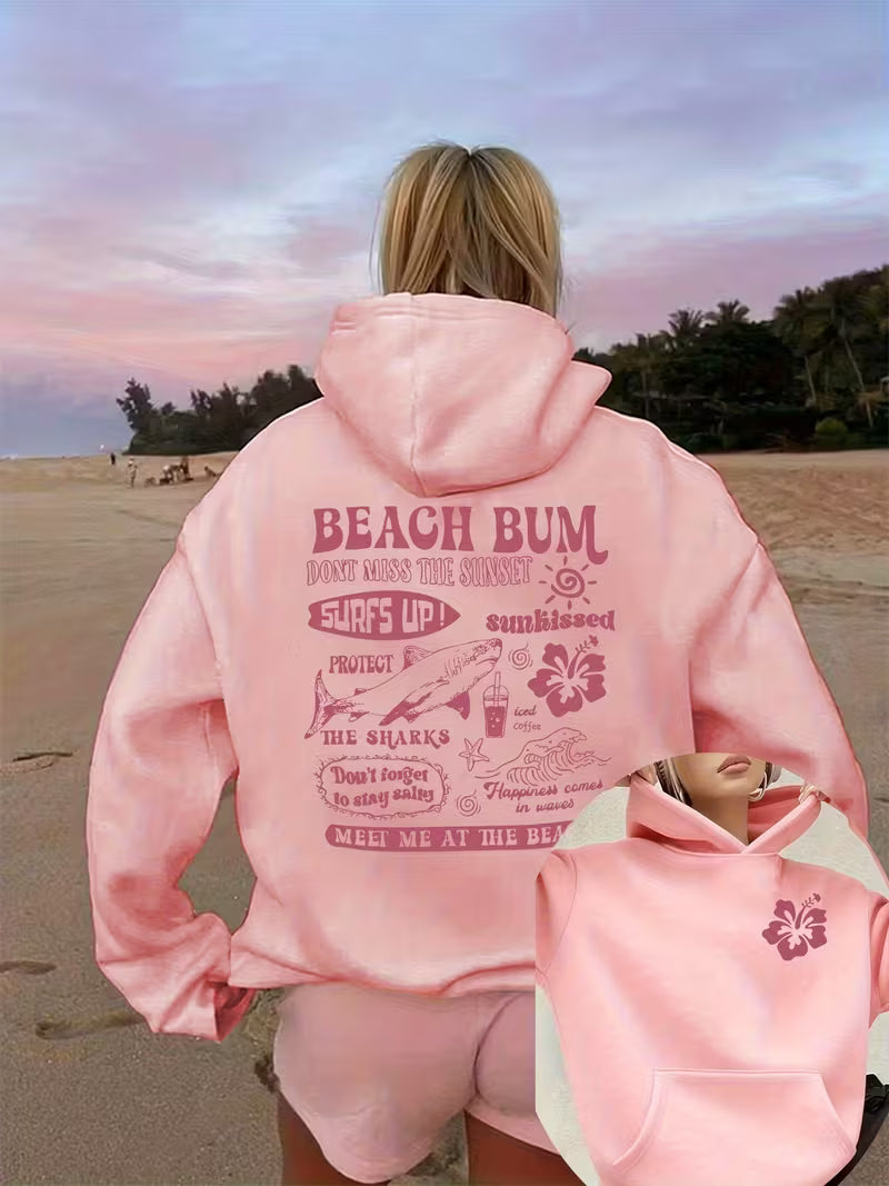 Double-Sided Pattern Hooded Women'S Sweatshirt