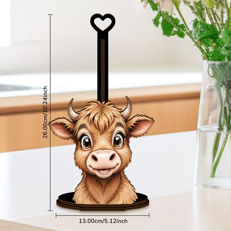 Highland Cow Kitchen Towel Holder