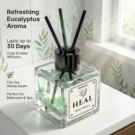 50ml Crystal Reed Diffuser Eucalyptus & Green Tea with Real Crystals