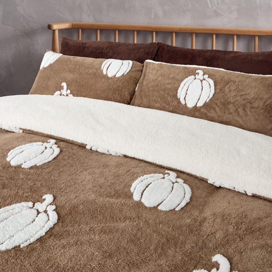 Tufted Pumpkin Teddy Duvet Set - Natural