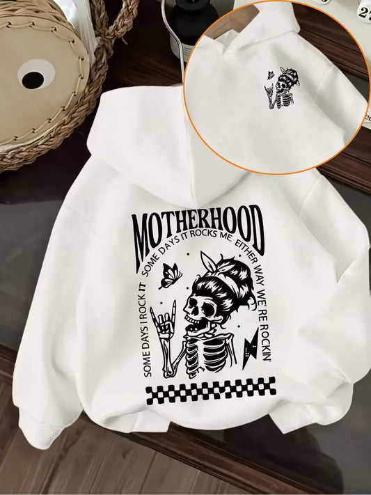 Some Days I Rock, Some Days It Rocks Me, Either Way We Rock Skull Hoodie