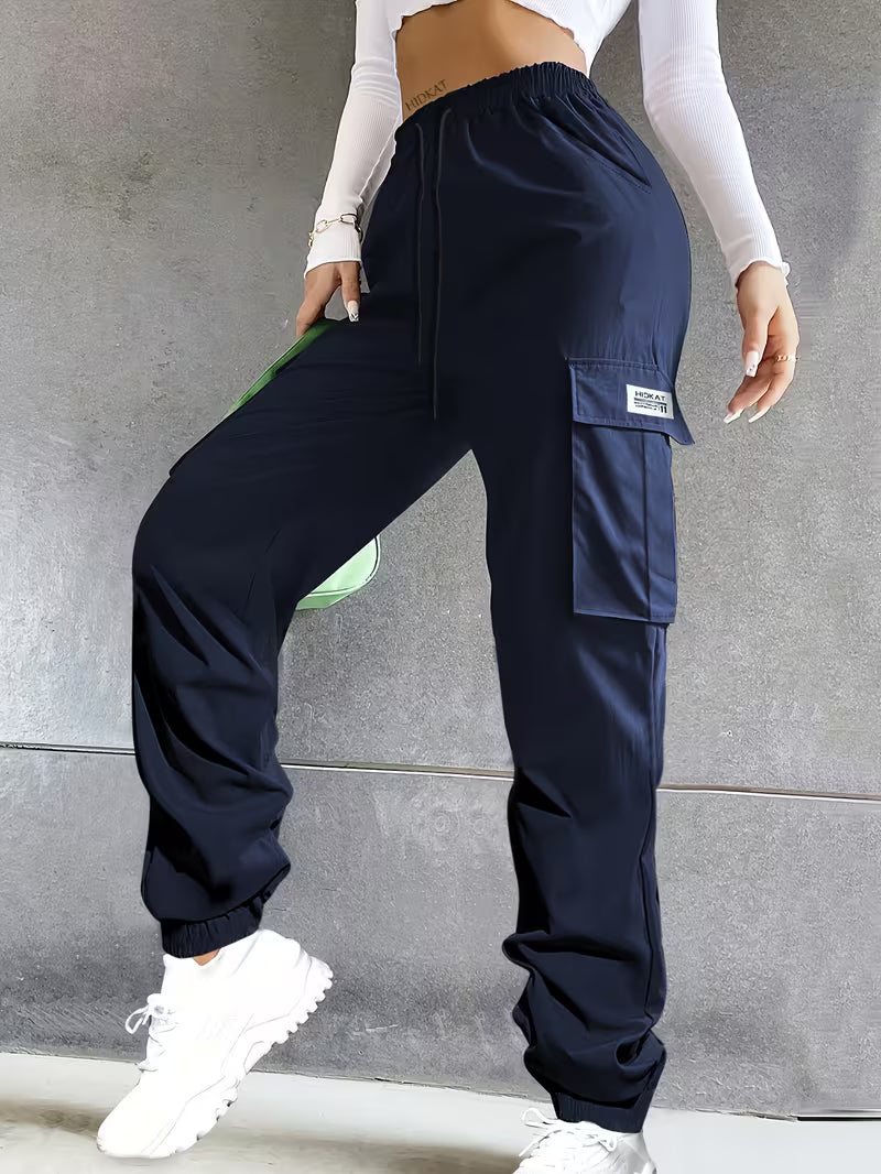 Women's Lightweight Breathable Solid Color Casual Cargo Pants