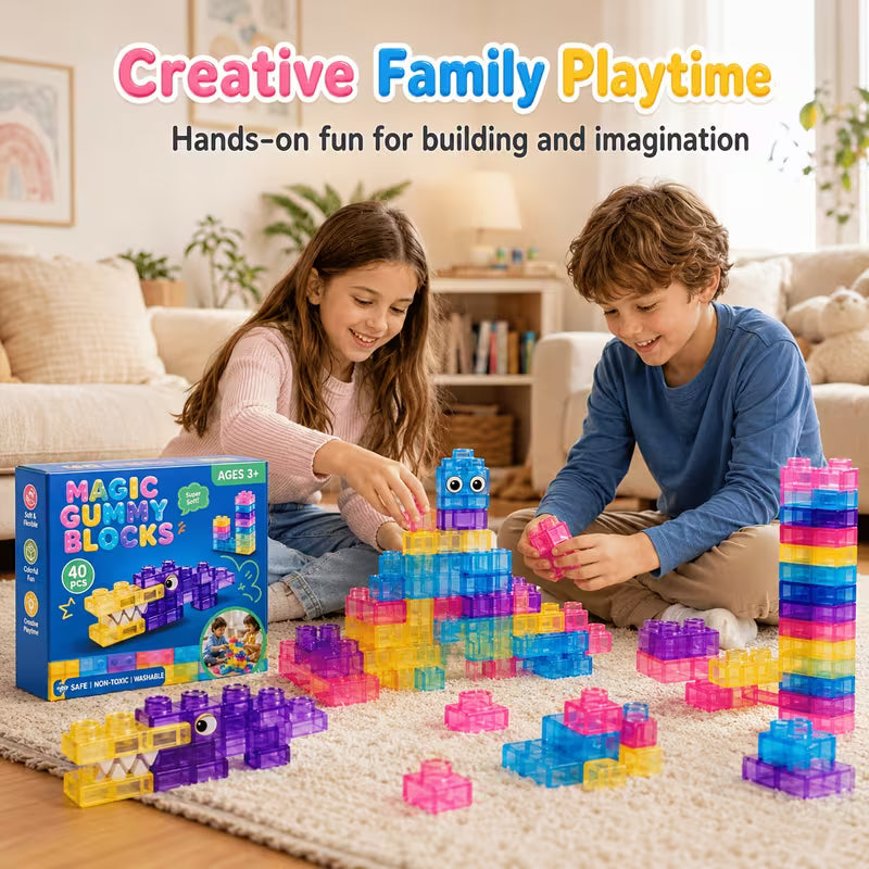 30 pc Soft Gummy Building Blocks Set