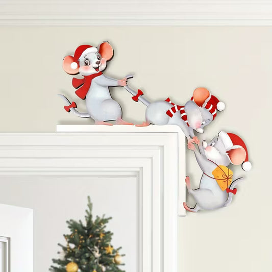 Wooden 2D Flat Christmas Door Decoration