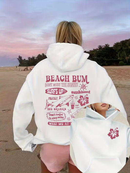 Double-Sided Pattern Hooded Women'S Sweatshirt