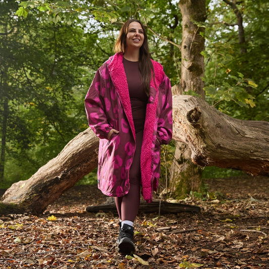 Adults Water Resistant Leopard Print Sherpa Drying Robes
