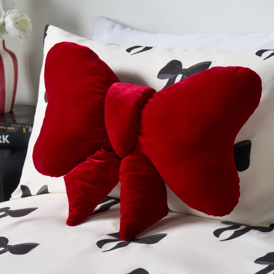 Velvet Bow Shaped Cushion