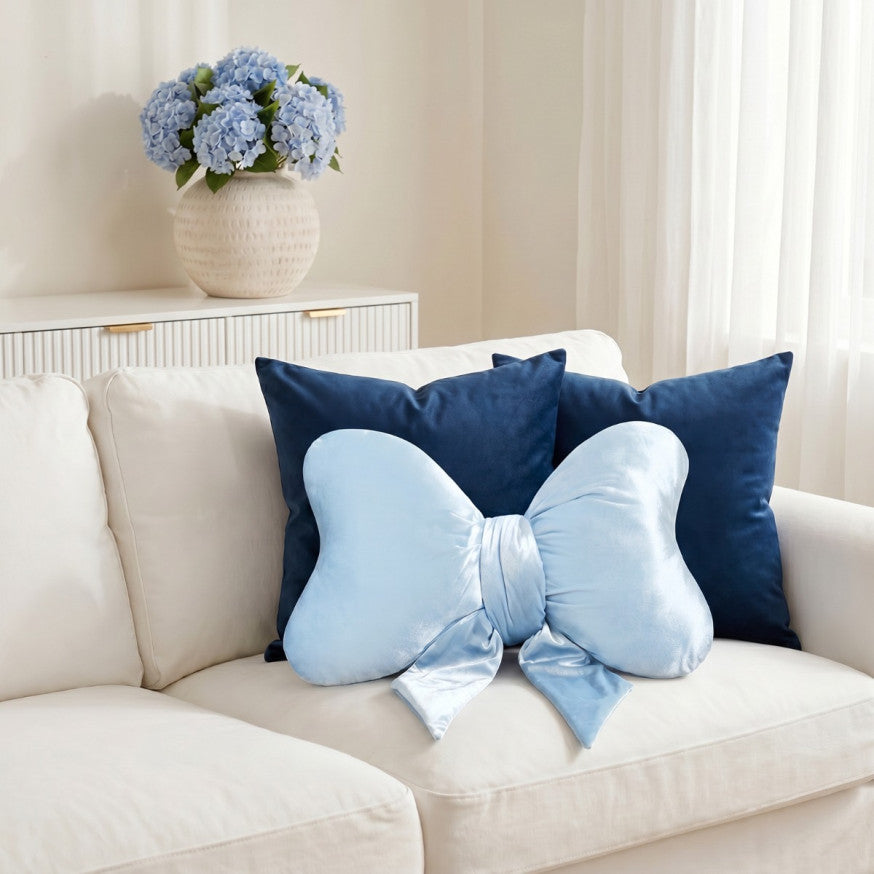 Velvet Bow Shaped Cushion