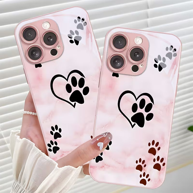 Heart Paw Print Pattern Phone Case