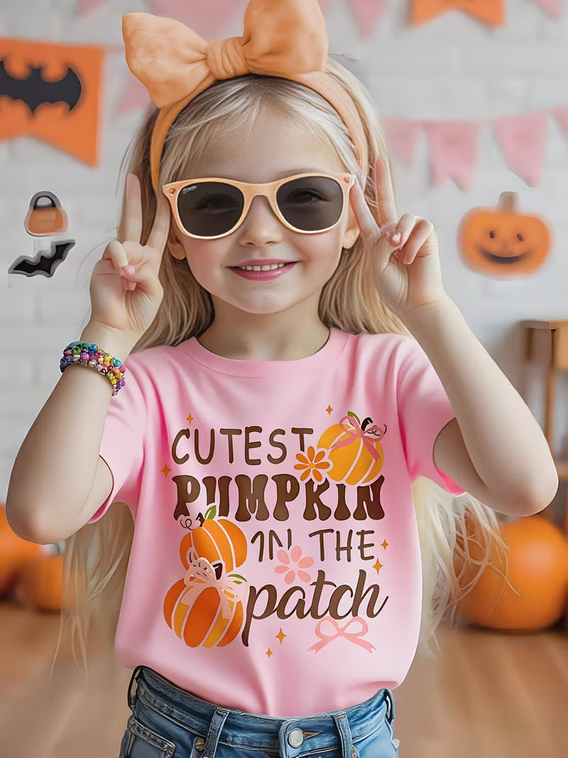 Halloween Themed Girls' Short-Sleeve T-Shirt