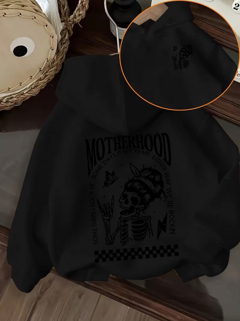 Some Days I Rock, Some Days It Rocks Me, Either Way We Rock Skull Hoodie