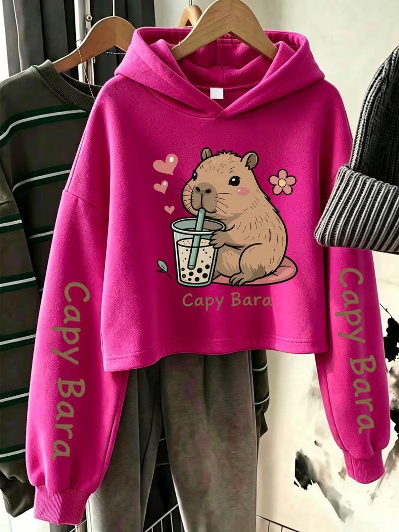 Girls Short Hooded Sweatshirt