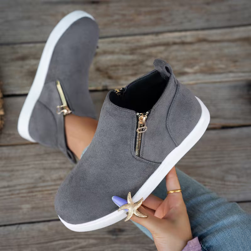 Women's High-Top Side-Zip Sports Ankle Boots