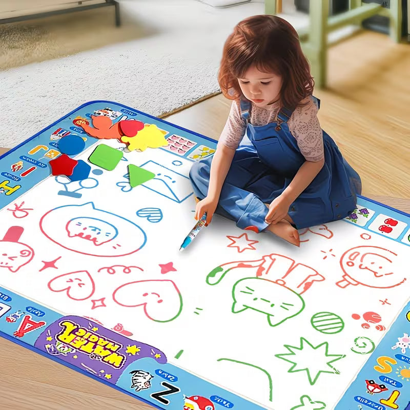 Water Doodle Mat with 2 Brushes and 8 Dhape Templates