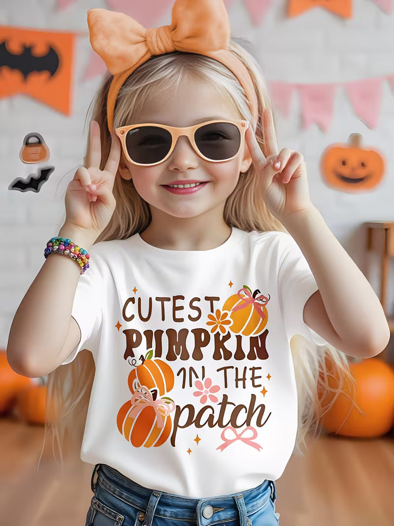 Halloween Themed Girls' Short-Sleeve T-Shirt
