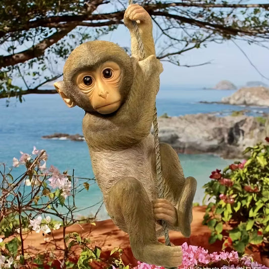 Little Rustic Resin Monkey Wall Hanging Decoration